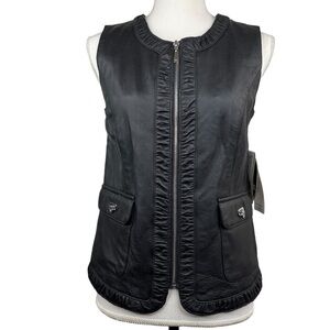 Peter Nygard Women’s Black Leather Vest